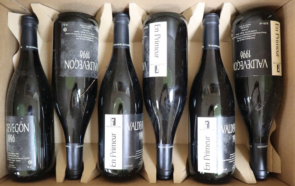 Six bottles of wine Valdeuegon 1996